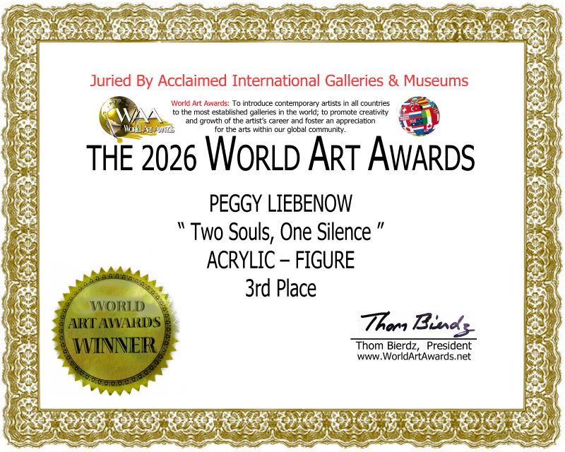 2026 World ART AWARDS Category 2-Acrylic – Figure 3rd Place -Two Souls, One Silence